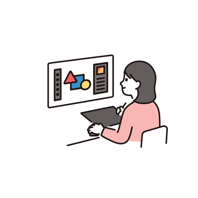 デザインをする人のイラスト