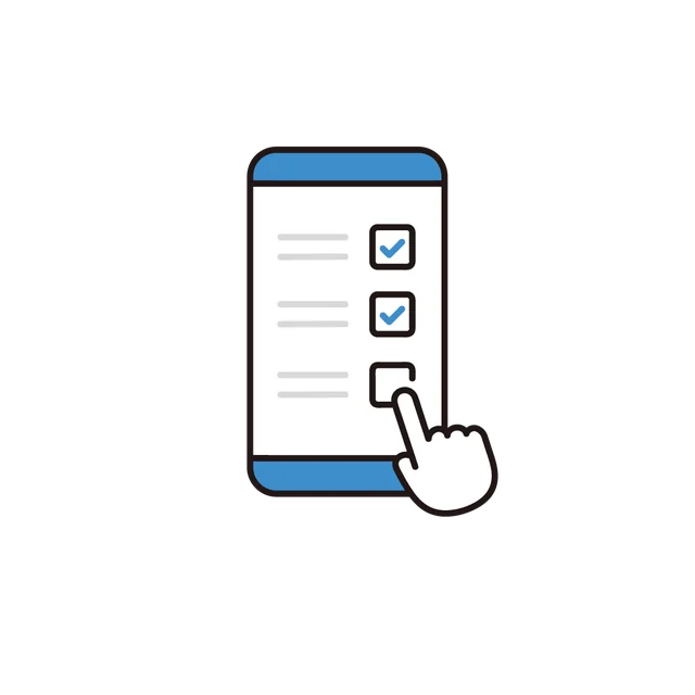 スマートフォンで入力するフォームのイラスト