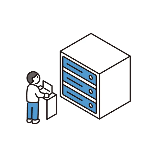 サーバーを管理する人のイラスト